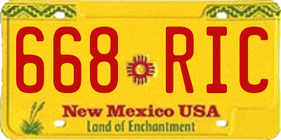 NM license plate 668RIC