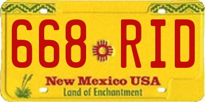 NM license plate 668RID