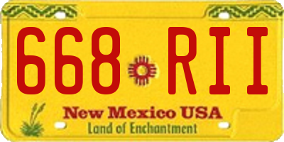 NM license plate 668RII