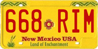 NM license plate 668RIM