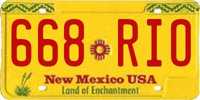 NM license plate 668RIO