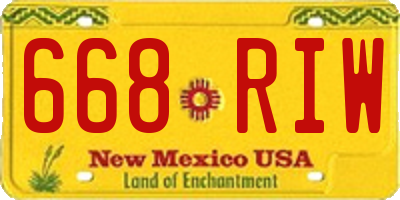 NM license plate 668RIW