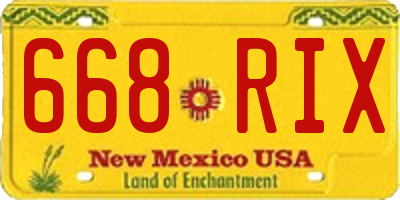 NM license plate 668RIX