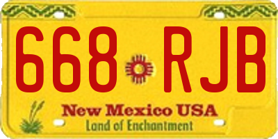 NM license plate 668RJB