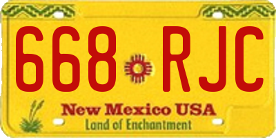 NM license plate 668RJC