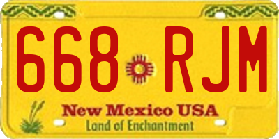 NM license plate 668RJM