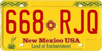 NM license plate 668RJQ