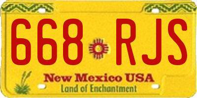 NM license plate 668RJS