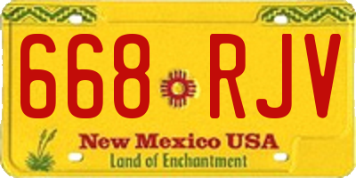 NM license plate 668RJV