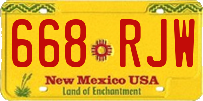 NM license plate 668RJW