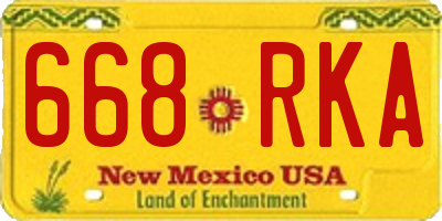 NM license plate 668RKA