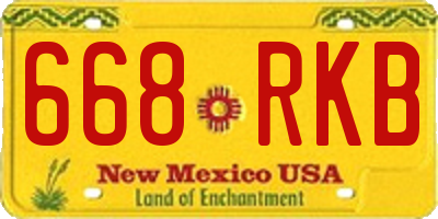 NM license plate 668RKB