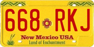 NM license plate 668RKJ