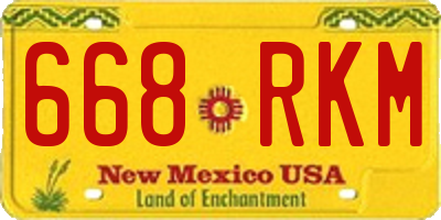 NM license plate 668RKM