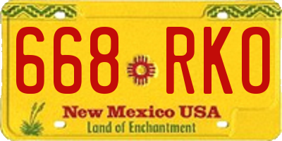 NM license plate 668RKO
