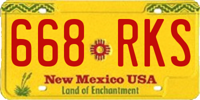 NM license plate 668RKS