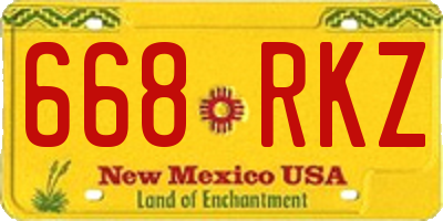 NM license plate 668RKZ