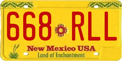 NM license plate 668RLL
