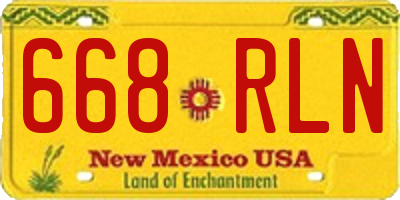 NM license plate 668RLN