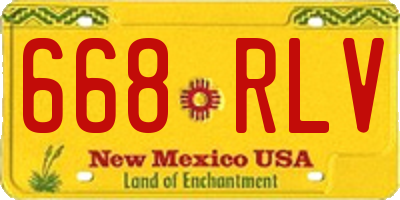 NM license plate 668RLV