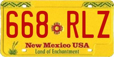 NM license plate 668RLZ