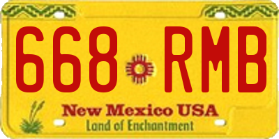 NM license plate 668RMB