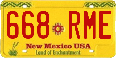NM license plate 668RME