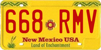 NM license plate 668RMV
