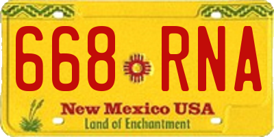 NM license plate 668RNA