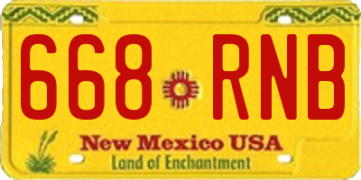 NM license plate 668RNB