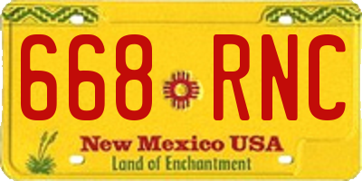 NM license plate 668RNC