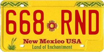NM license plate 668RND