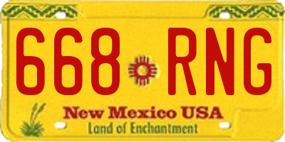 NM license plate 668RNG