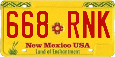 NM license plate 668RNK