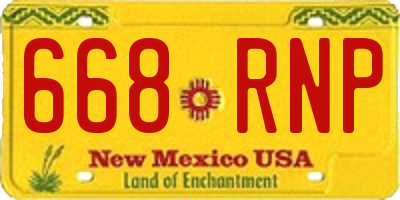 NM license plate 668RNP