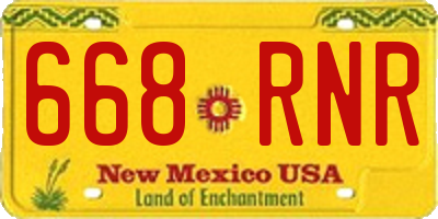 NM license plate 668RNR