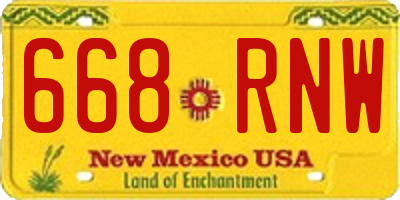 NM license plate 668RNW