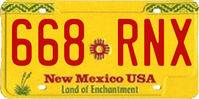 NM license plate 668RNX
