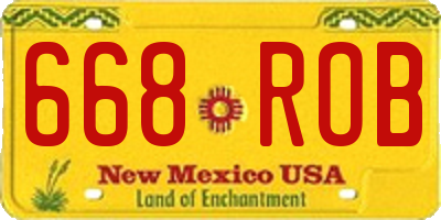 NM license plate 668ROB