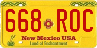 NM license plate 668ROC