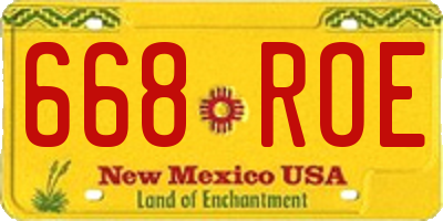 NM license plate 668ROE