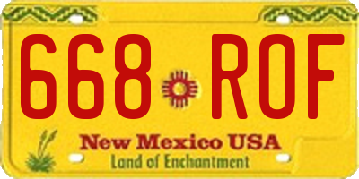 NM license plate 668ROF