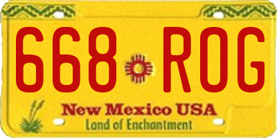 NM license plate 668ROG