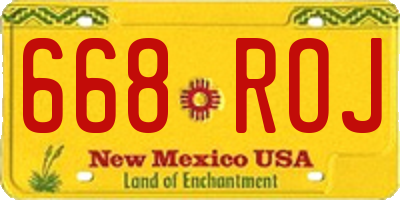 NM license plate 668ROJ