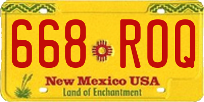 NM license plate 668ROQ