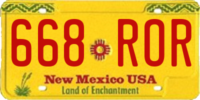 NM license plate 668ROR