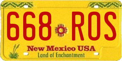 NM license plate 668ROS