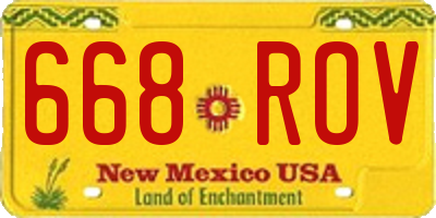 NM license plate 668ROV