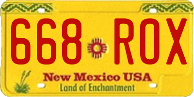 NM license plate 668ROX