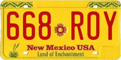 NM license plate 668ROY